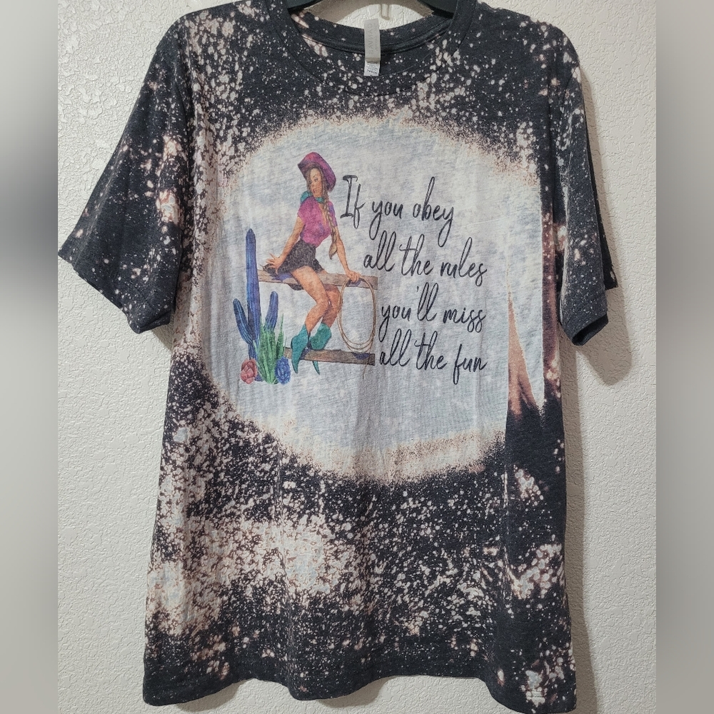 Rodeo Cowgirl acid burnout tee